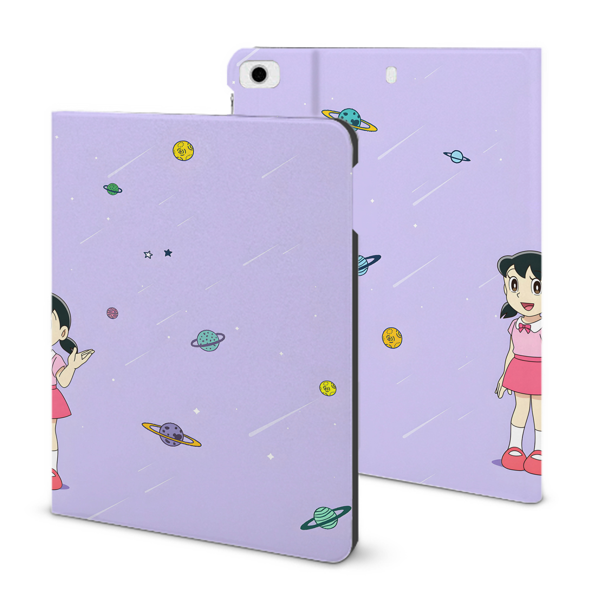 （画像用） ドラえもん Doraemon IPad ケース ブック型 PUレザー TPU 耐衝撃 軽量 薄型 ペン収納なし 全面保護 IPad 各モデル対応
